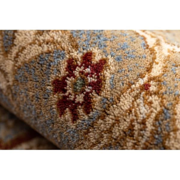 Tæppe KESHAN Rosette itämainen 7519/53555 beige / marineblå blå, 250x340