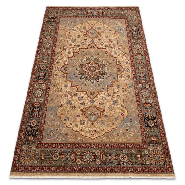 Matto KESHAN Rosetti itämainen 7519/53555 beige / laivastonsininen, 80x145 cm