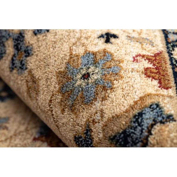 Tæppe KESHAN itämainen klassisk 7521/53555 beige / marineblå blå, 120x145 cm
