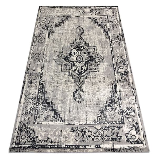 Matto Vintage Kehys rosetti pesty 22235556 harmaa / musta, 120x170 cm