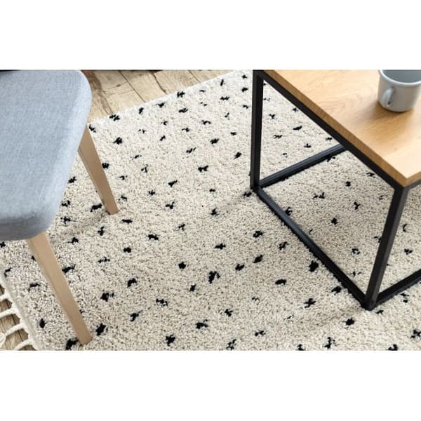 Matto BERBER SYLA B752 pisteet kerma Tupsut berbery Marokkolainen shaggy, 160x220 cm