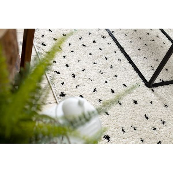 Matto BERBER SYLA B752 pisteet kerma Tupsut berbery Marokkolainen shaggy, 160x220 cm