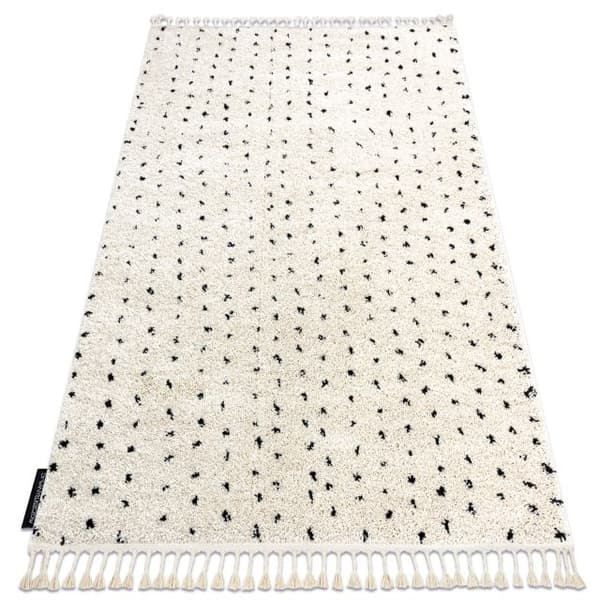 Matto BERBER SYLA B752 pisteet kerma Tupsut berbery Marokkolainen shaggy, 160x220 cm