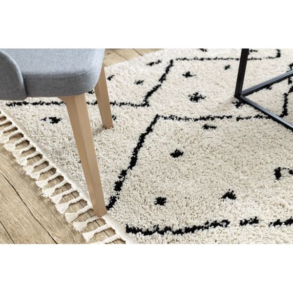 Tæppe BERBER TETUAN B751 zigzag fløde kvaster berberi Marokkansk shaggy, 160x220 cm