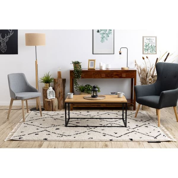 Tæppe BERBER TETUAN B751 zigzag fløde kvaster berberi Marokkansk shaggy, 160x220 cm