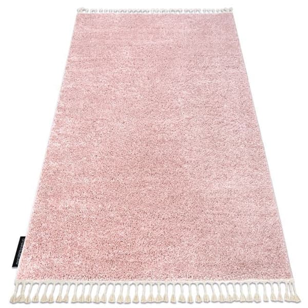 Tæppe BERBER 9000 lyserød kvaster berberi Marokkansk shaggy, 200x290 cm