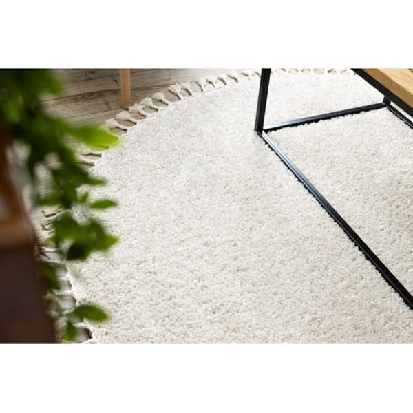 Tæppe BERBER 9000 hjul fløde kvaster berberi Marokkansk shaggy, cirkel 160 cm