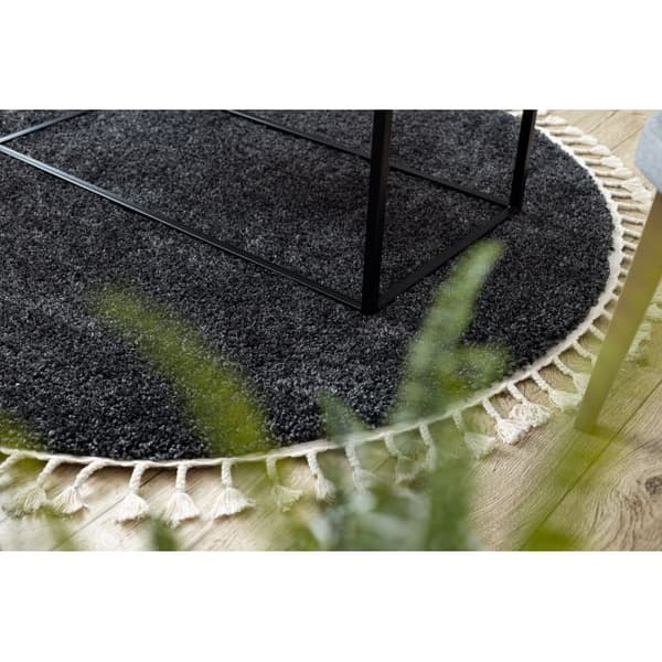 Matta BERBER 9000 cirkel grå Fringe Berber marockansk shaggy, cirkel 120 cm