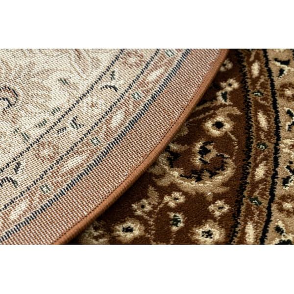 Tæppe ROYAL ADR hjul design 521 brun, cirkel 200 cm