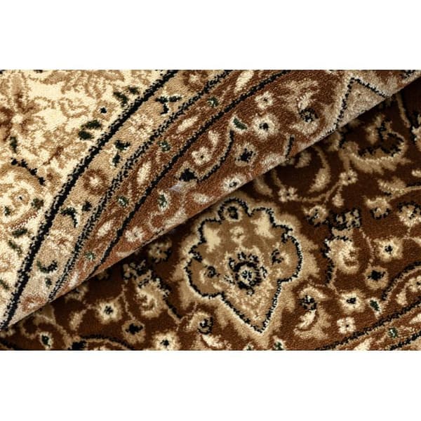 Tæppe ROYAL ADR hjul design 521 brun, cirkel 200 cm