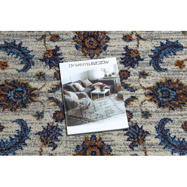 Tæppe SOFT 6019 BLOMSTER ramme beige / blå / rød, 120x170 cm