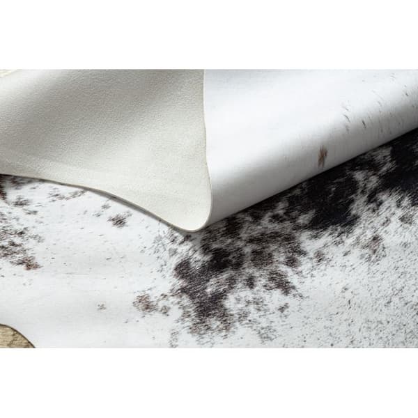 Matta Artificial Cowhide, Cow G5074-1 vit brun Leather, 155x195 cm
