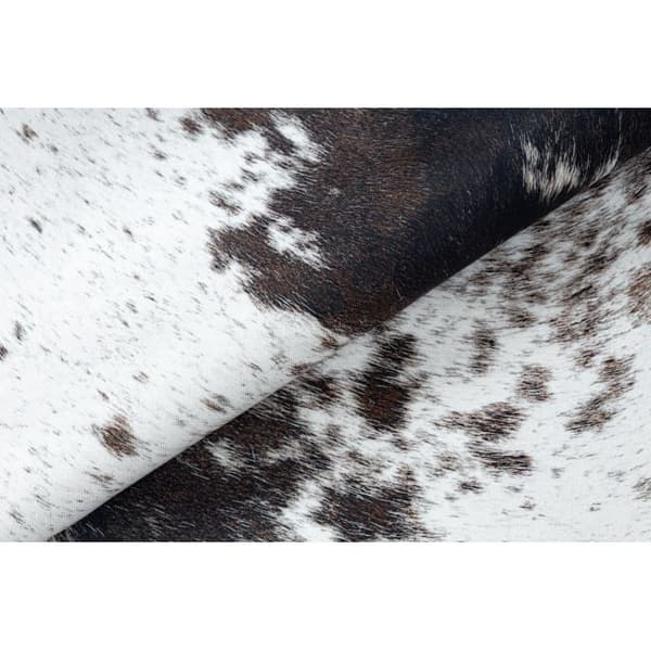 Matta Artificial Cowhide, Cow G5074-1 vit brun Leather, 155x195 cm