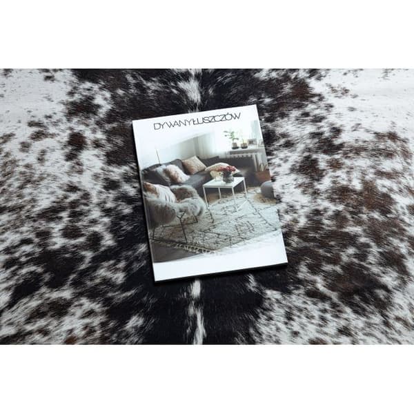 Matta Artificial Cowhide, Cow G5074-1 vit brun Leather, 155x195 cm