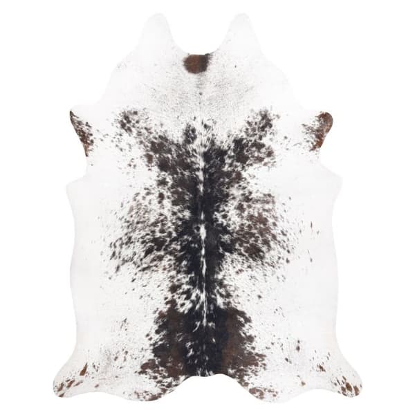 Matta Artificial Cowhide, Cow G5074-1 vit brun Leather, 155x195 cm