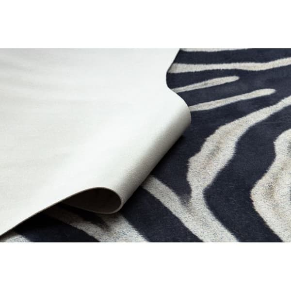 Matto Nautaeläinten tekonahka, Zebra G5128-1 valkoinen-musta nahka, 100x150 cm