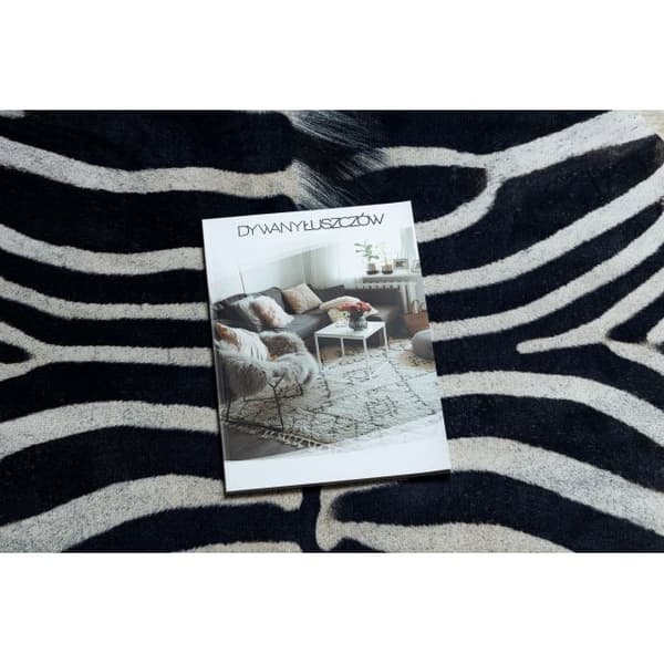 Matto Nautaeläinten tekonahka, Zebra G5128-1 valkoinen-musta nahka, 100x150 cm