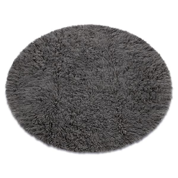 FLOKATI VÆVET hjul grå, cirkel 120 cm