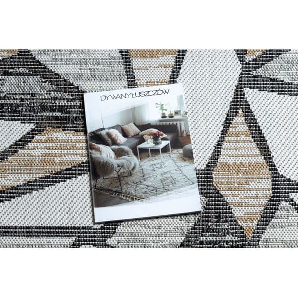 Sisaltæppe SISAL COOPER Mosaik 22208 ecru / sort, 160x220 cm