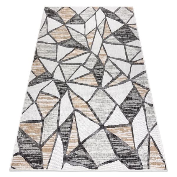 Matta SISAL COOPER Mosaic 22208 ecru / svart, 160x220 cm