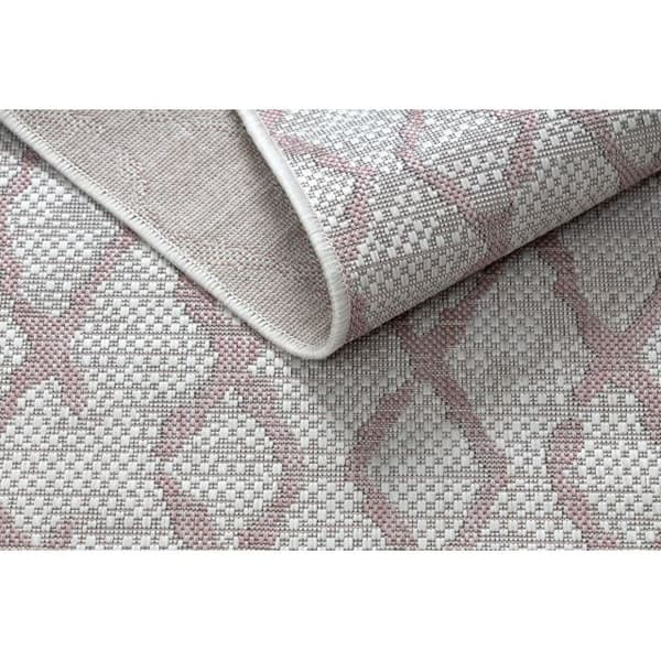 Matta SISAL SION Trellis 22129 Flat vävd ecru / rosa, 80x150 cm