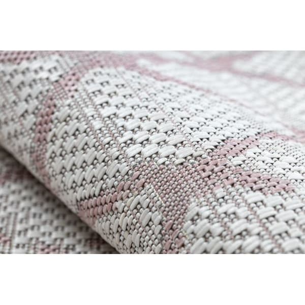 Matta SISAL SION Trellis 22129 Flat vävd ecru / rosa, 80x150 cm