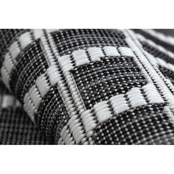 Matta SISAL SION Trellis, Lines 22144 Platt vävd svart / ecru , 140x190 cm