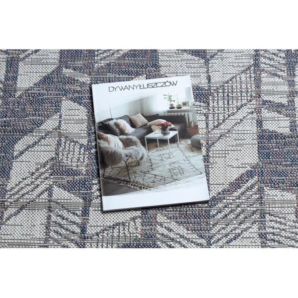 Sisaltæppe SISAL SION Sildeben, Chevron 22180 płaskie tkanie ecru / blå / lyserød, 120x170 cm