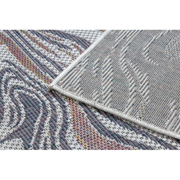 Matta SISAL SION Waves 2836 Flat vävd ecru / blå / rosa, 180x270 cm