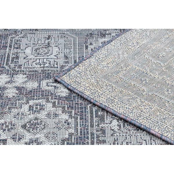 Matta SISAL SION Ram, prydnad, vintage 2832 Flatvävd blå / rosa / ecru, 120x170 cm