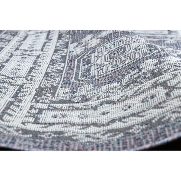 Matto STRING SIZAL SION Kehys, ornamentti, pesty 2832 płaskie tkanie sininen / vaaleanpunainen / ecru, 140x190 cm