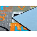 Pikkukuva 4 / 5: Matto lapsille JUMPY Patchwork, Kirjaimet, numerot harmaa / oranssi / sininen, 100x400 cm