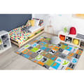 Pikkukuva 2 / 5: Matto lapsille JUMPY Patchwork, Kirjaimet, numerot harmaa / oranssi / sininen, 100x400 cm