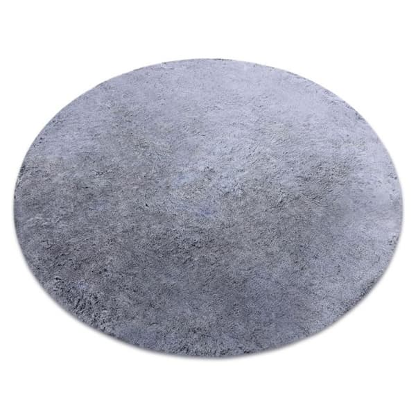 Modern tvättmatta LAPIN cirkel lurvig, halksäker grå / elfenben, cirkel 100 cm