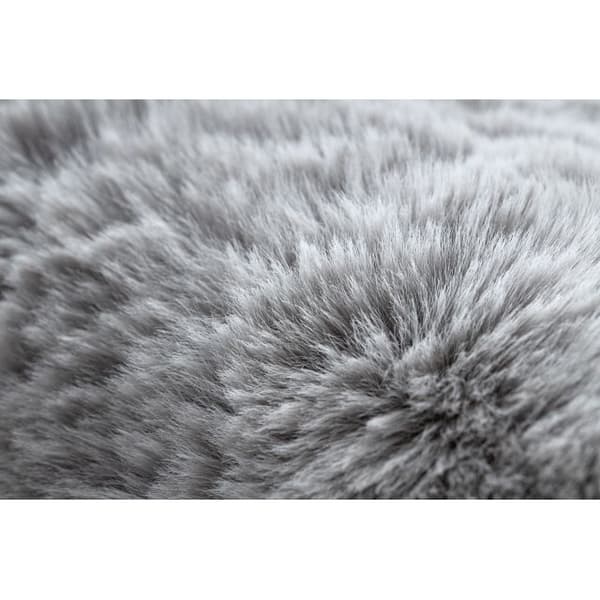 Matto TEDDY Pyörä Shaggy harmaa bardzo gruby, pluszowy, liukastumisenesto, pese, cirkel 100 cm