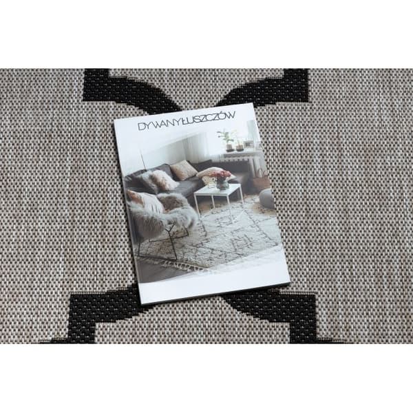 MATTA SIZAL FLOORLUX 20608 Marockansk spaljé silver / svart , 200x290 cm