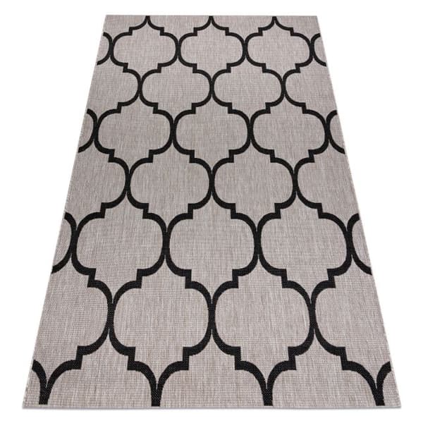 MATTA SIZAL FLOORLUX 20608 Marockansk spaljé silver / svart , 200x290 cm