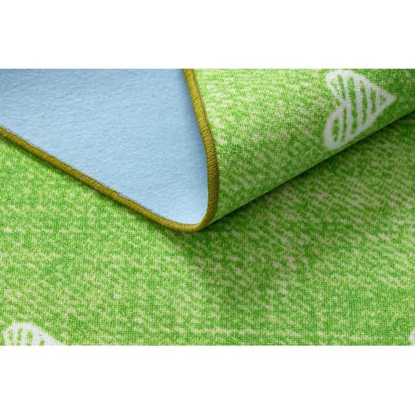 Matto lapsille HEARTS Pesty denim sydämet, lasten - vehreys, 100x400 cm