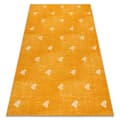 Miniatyrbillede 1 af 5: Tæppe til børn HEARTS Jeans vasket, hjerter, børns - orange, 100x500 cm