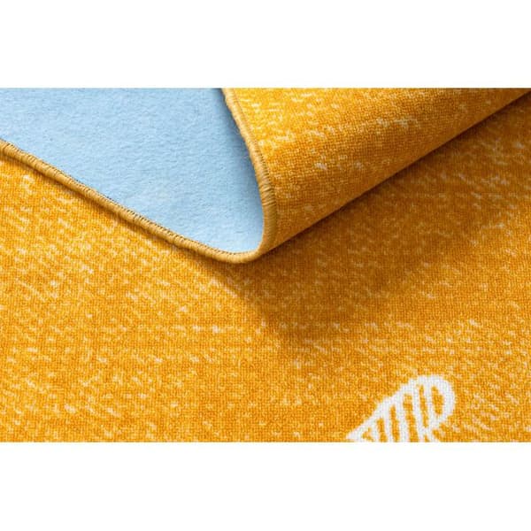 Matto lapsille HEARTS Pesty denim, sydämet, lasten - oranssi, 150x250 cm