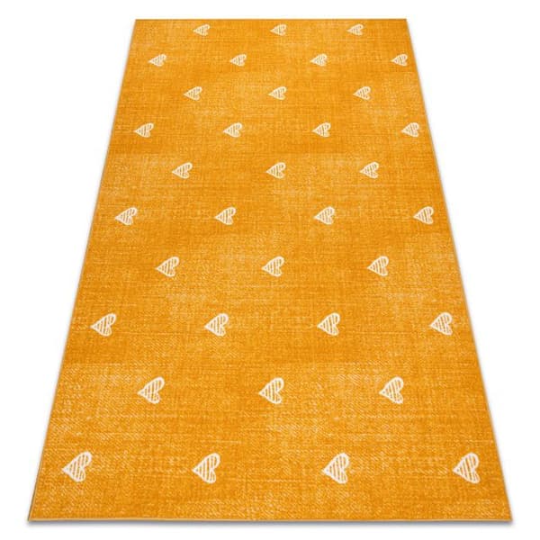 Matto lapsille HEARTS Pesty denim, sydämet, lasten - oranssi, 150x350 cm