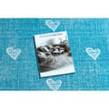 Pikkukuva 2 / 5: Matto lapsille HEARTS Pesty denim sydämet, lasten - turkoosi, 250x350 cm