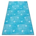 Pikkukuva 1 / 5: Matto lapsille HEARTS Pesty denim sydämet, lasten - turkoosi, 250x350 cm