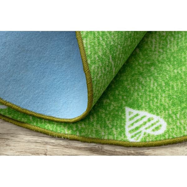 Tæppe til børn HEARTS hjul Jeans vasket, hjerter, børns - grønt, cirkel 170 cm