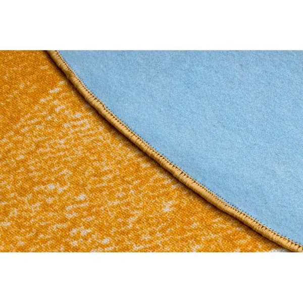 Matto lapsille HEARTS pyörä Pesty denim, sydämet, lasten - oranssi, cirkel 150 cm