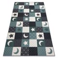 Pikkukuva 1 / 5: Matto lapsille STARS tähdet, lasten, turkoosi / harmaa, 100x250 cm