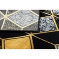 Miniatyrbild 3 av 5: Modern GLOSS Matta  400B 86 snygg, glamour, art deco, 3D geometrisk svart / guld, 120x170 cm
