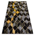 Miniatyrbild 1 av 5: Modern GLOSS Matta  400B 86 snygg, glamour, art deco, 3D geometrisk svart / guld, 120x170 cm