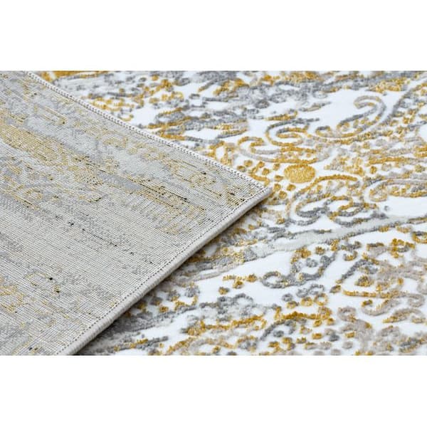 Modern GLOSS Matta  8487 63 Ornament snygg, glamour guld / beige, 80x150 cm