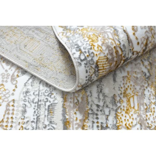 Modern GLOSS Matta  8487 63 Ornament snygg, glamour guld / beige, 80x150 cm